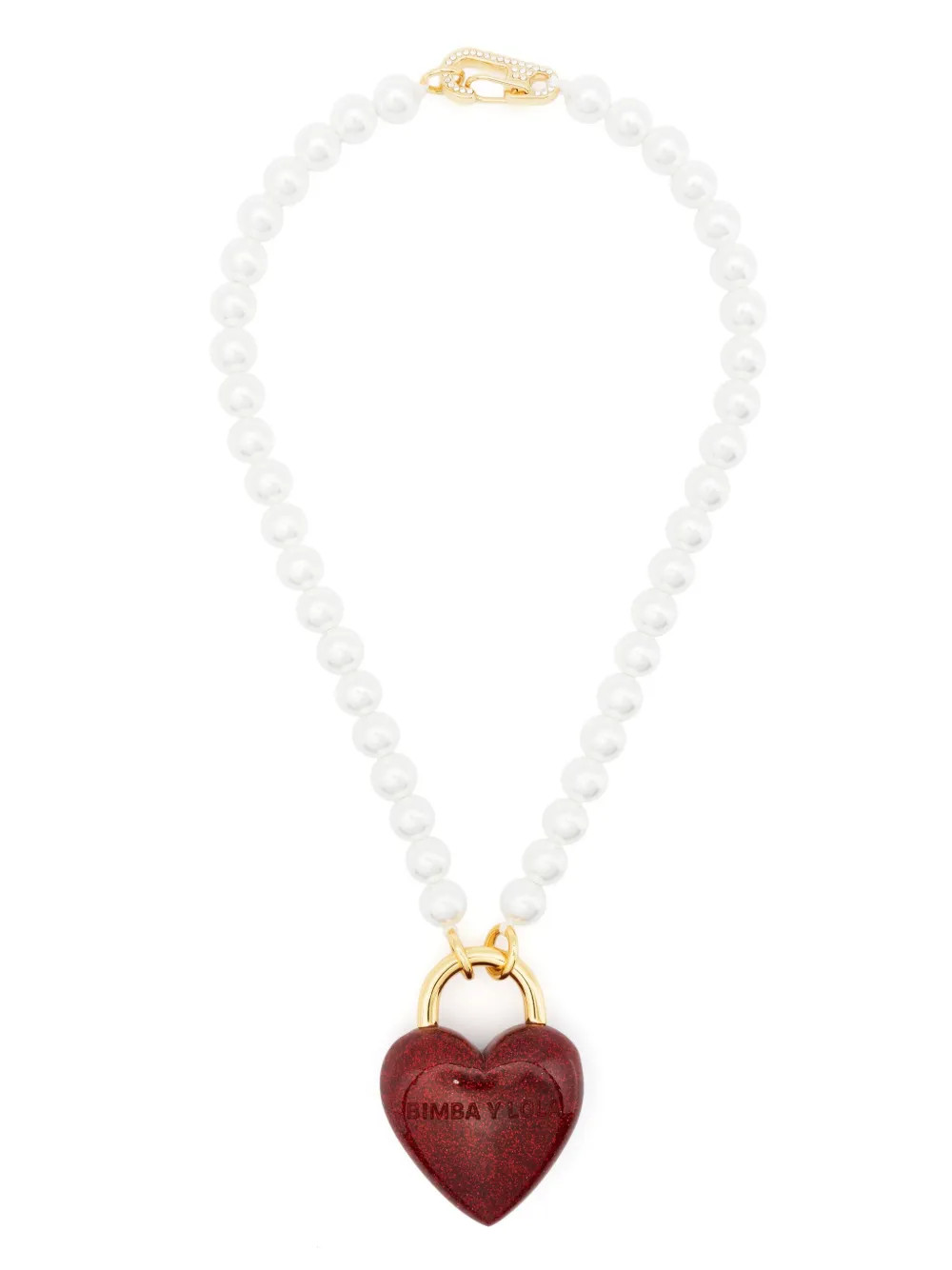 Bimba y Lola glittered-heart Pendant Necklace - Farfetch | Farfetch Global