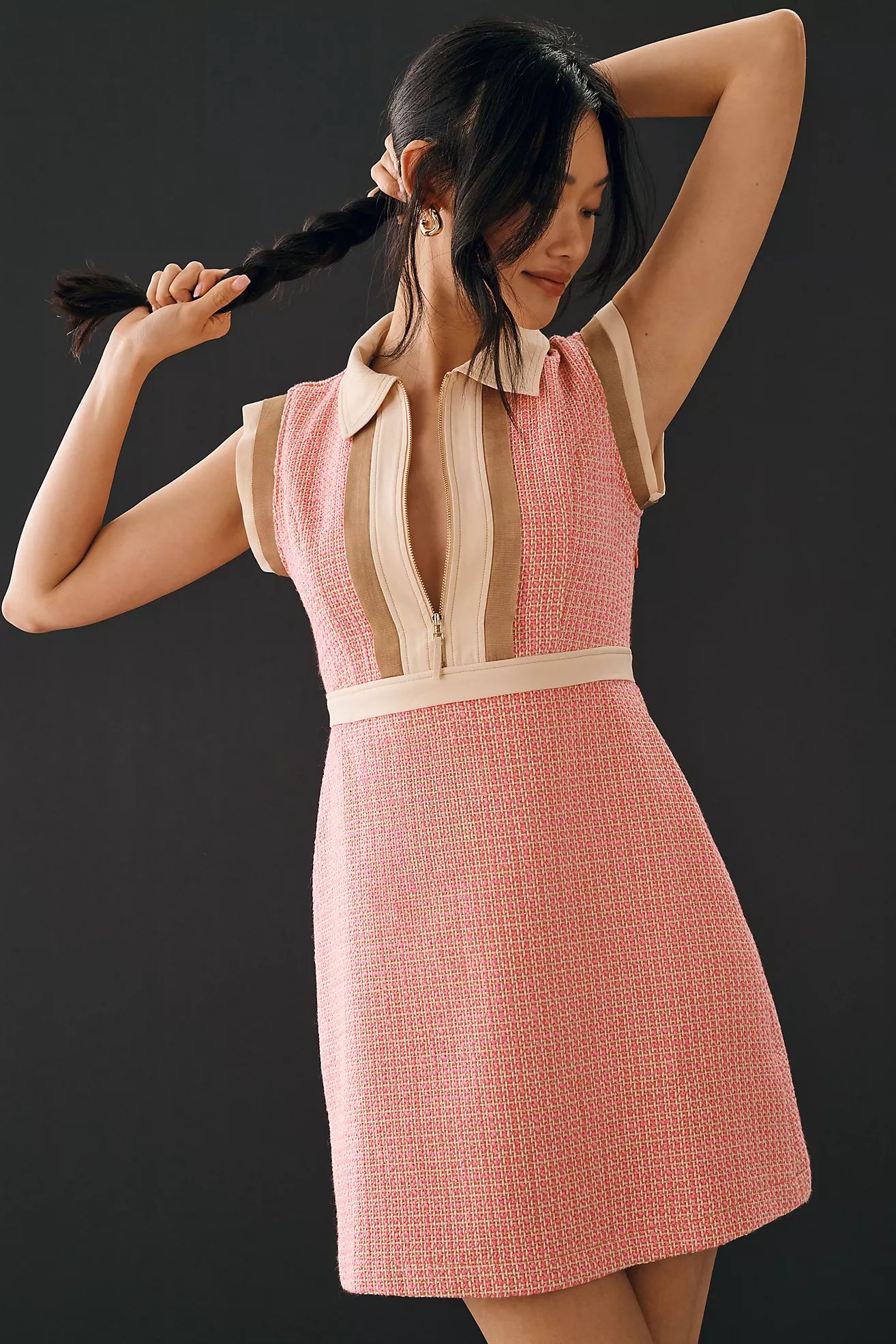 By Anthropologie Collared Tweed Mini Dress | Anthropologie (US)