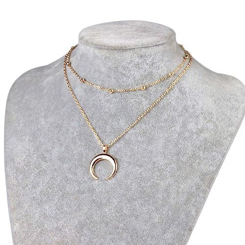 MOCANALA Gold Layered Choker Necklace Bohemia Pearl Bar Pendant Karma Open Circle Heart Disc Coin... | Amazon (US)