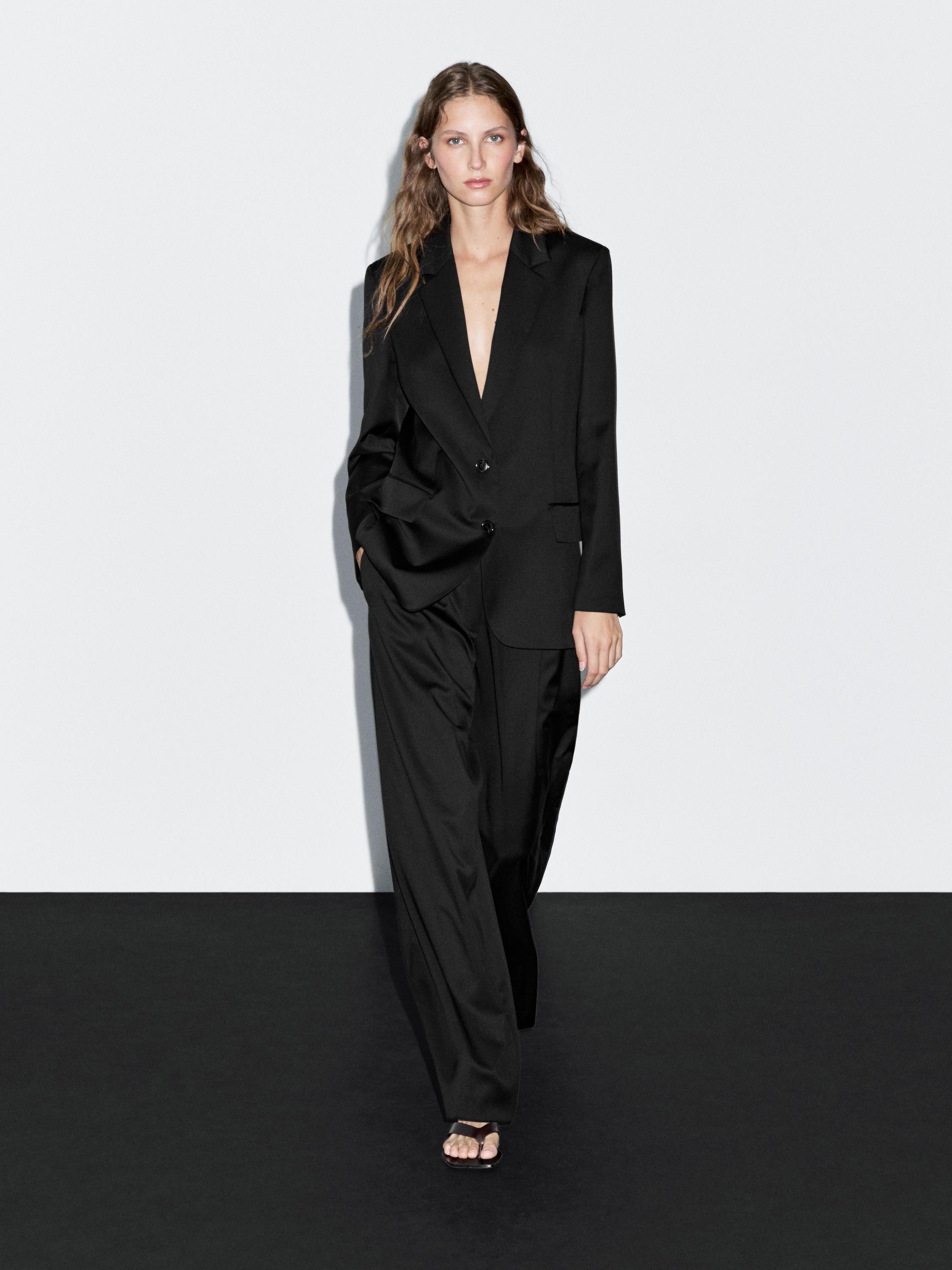 Pleated extra fine wool trousers | Massimo Dutti US