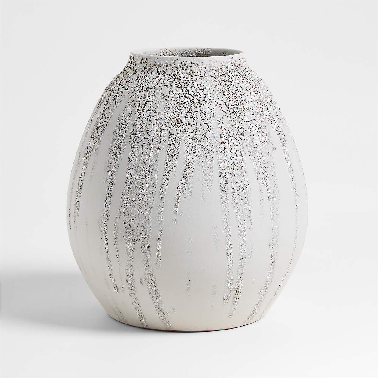Toluca Small Beige Ceramic Textured Vase 13" + Reviews | Crate & Barrel | Crate & Barrel