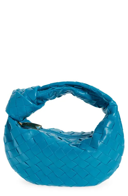 Bottega Veneta Mini Jodie Leather Hobo in Blueprint-Gold at Nordstrom | Nordstrom