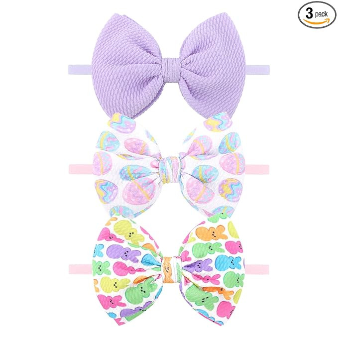 Easter Bows for Girls Bunny Baby Girl Headbands Easter Hair Bows Rabbit Eggs Bow Toddler Hair Acc... | Amazon (US)