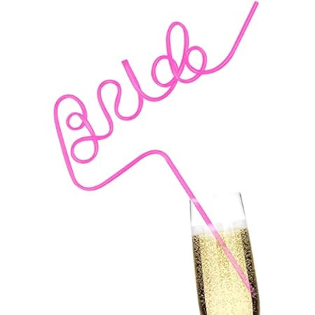 xo, Fetti Bachelorette Party XL Bride Straw | Bridal Shower Decorations + Bride To Be Gift | Amazon (US)