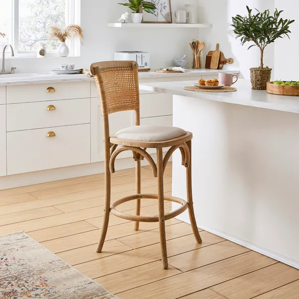 Florine Counter Height Barstool, Fabric | Dunelm