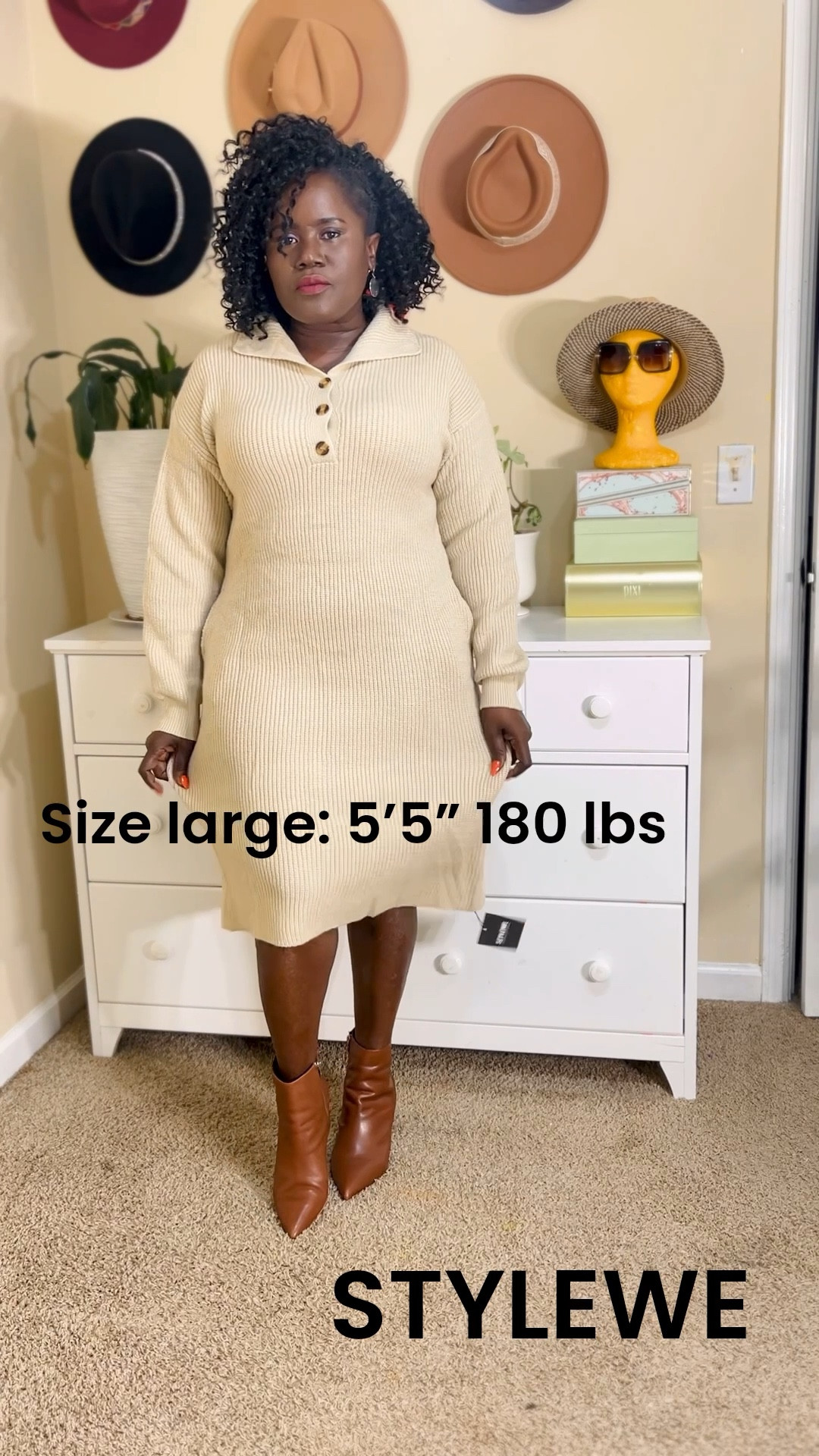 #STYLEWE try-on. Sweater dress for the fall season. 
.
#fall #tryonhaul #ltkfal 

#LTKStyleTip #LTKOver40 #LTKMidsize