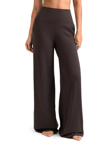 Colorfulkoala Dreamlux Women's High-Waisted Wide Leg Yoga Pants - Ultra Soft Yoga & Casual Lounging Leggings 29.5" Inseam(Espresso, XS) | Amazon (US)