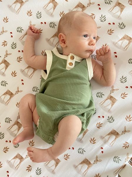 Love this adorable baby boy romper. Also linked the crib sheets! #baby #nursery 

#LTKFind #LTKbaby #LTKsalealert
