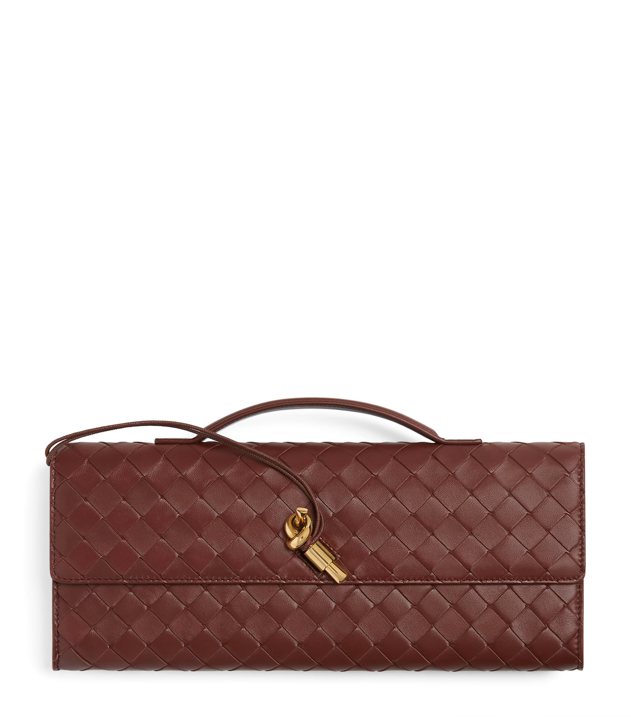 Bottega Veneta Mini Lambskin Andiamo Clutch Bag | Harrods