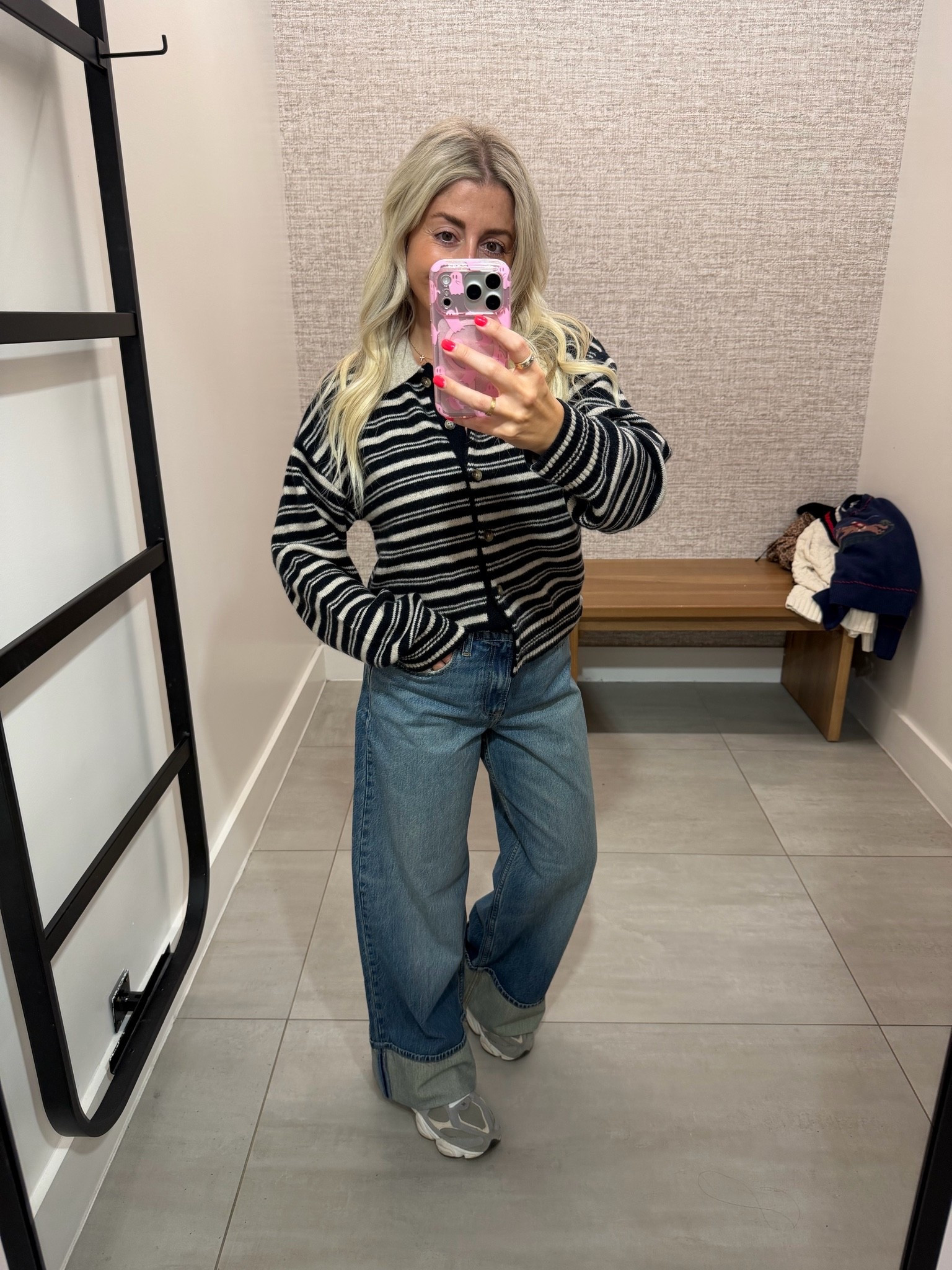 @abercrombie  outfit on sale
Small top
26 short jeans
New balance tts
Fall outfit

#LTKSaleAlert