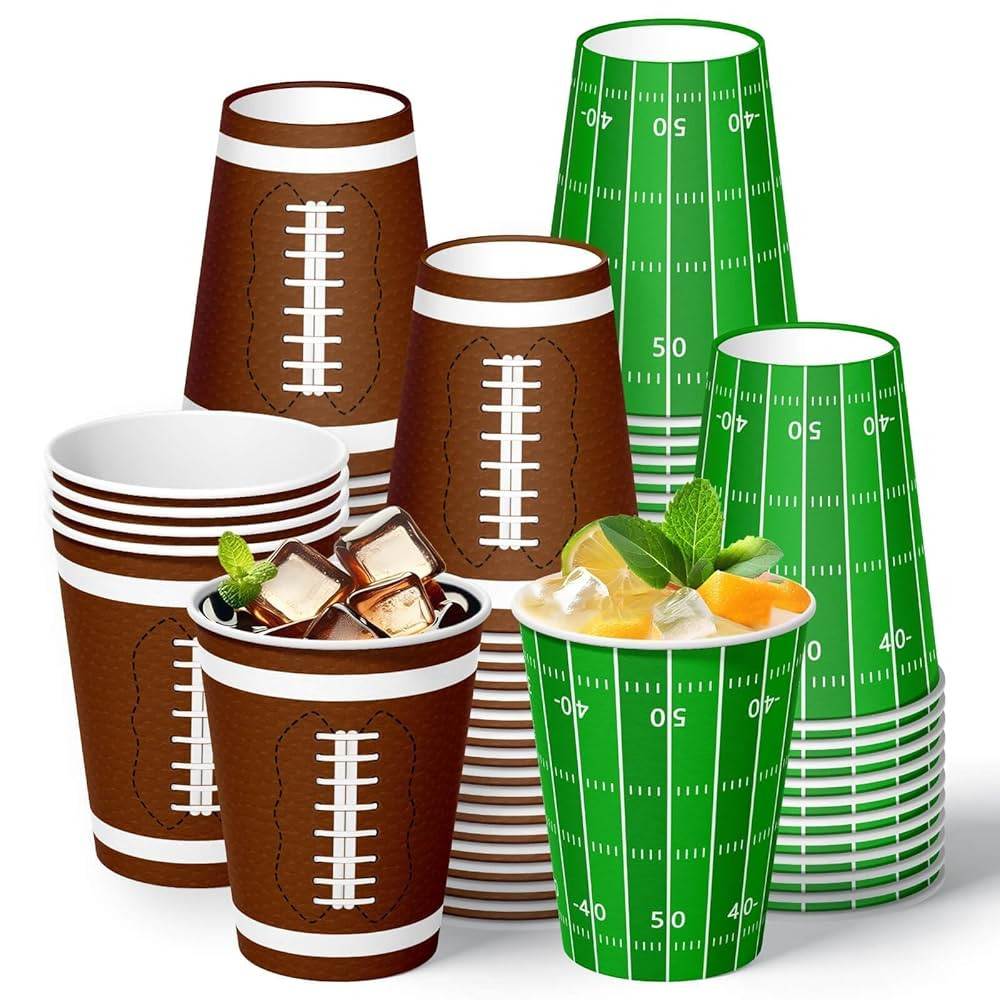 60Pcs Football Paper Cups Game Day Tailgate Bowl Game Fans Party Disposable Cups Football Birthda... | Amazon (US)