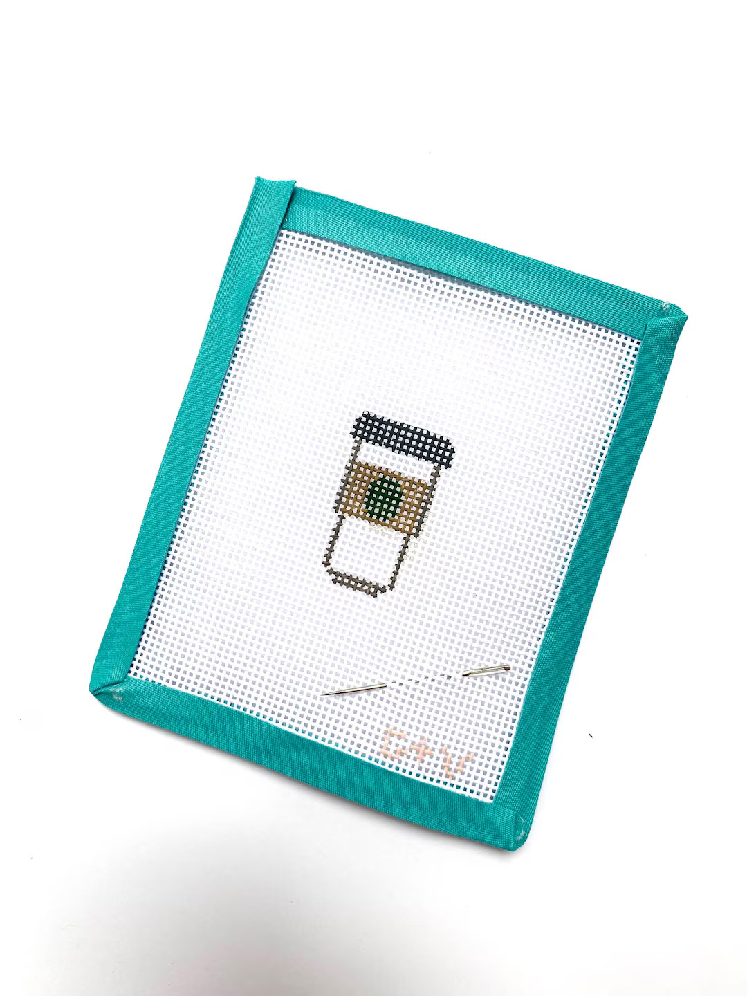 TO-GO COFFEE Cup | Hand-painted Mini Needlepoint Canvas | 18 or 13 Mesh Stitch Painted | Coffee S... | Etsy (US)