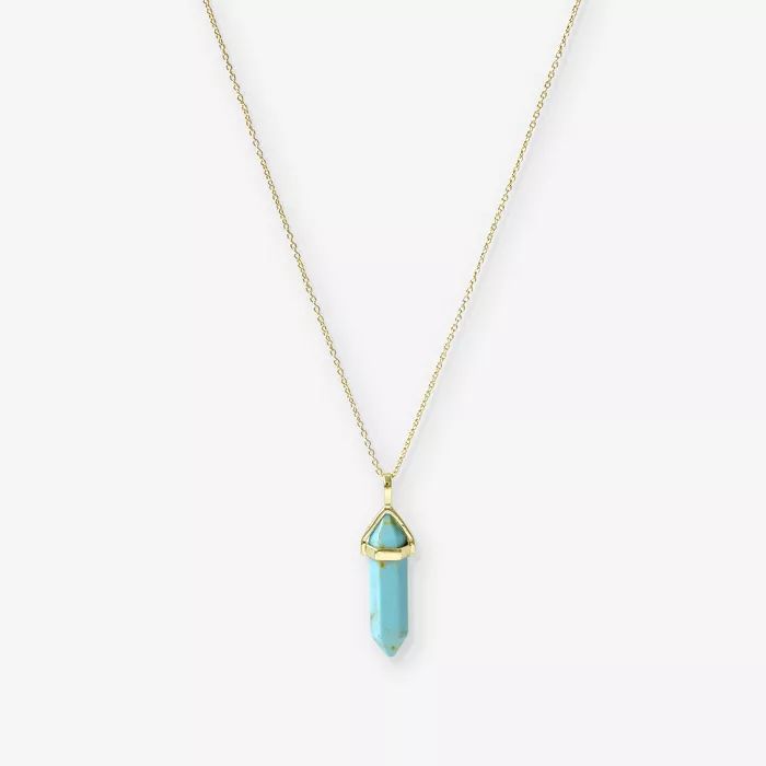 Sanctuary Project Semi Precious Turquoise Crystal Pendant Necklace Gold | Target