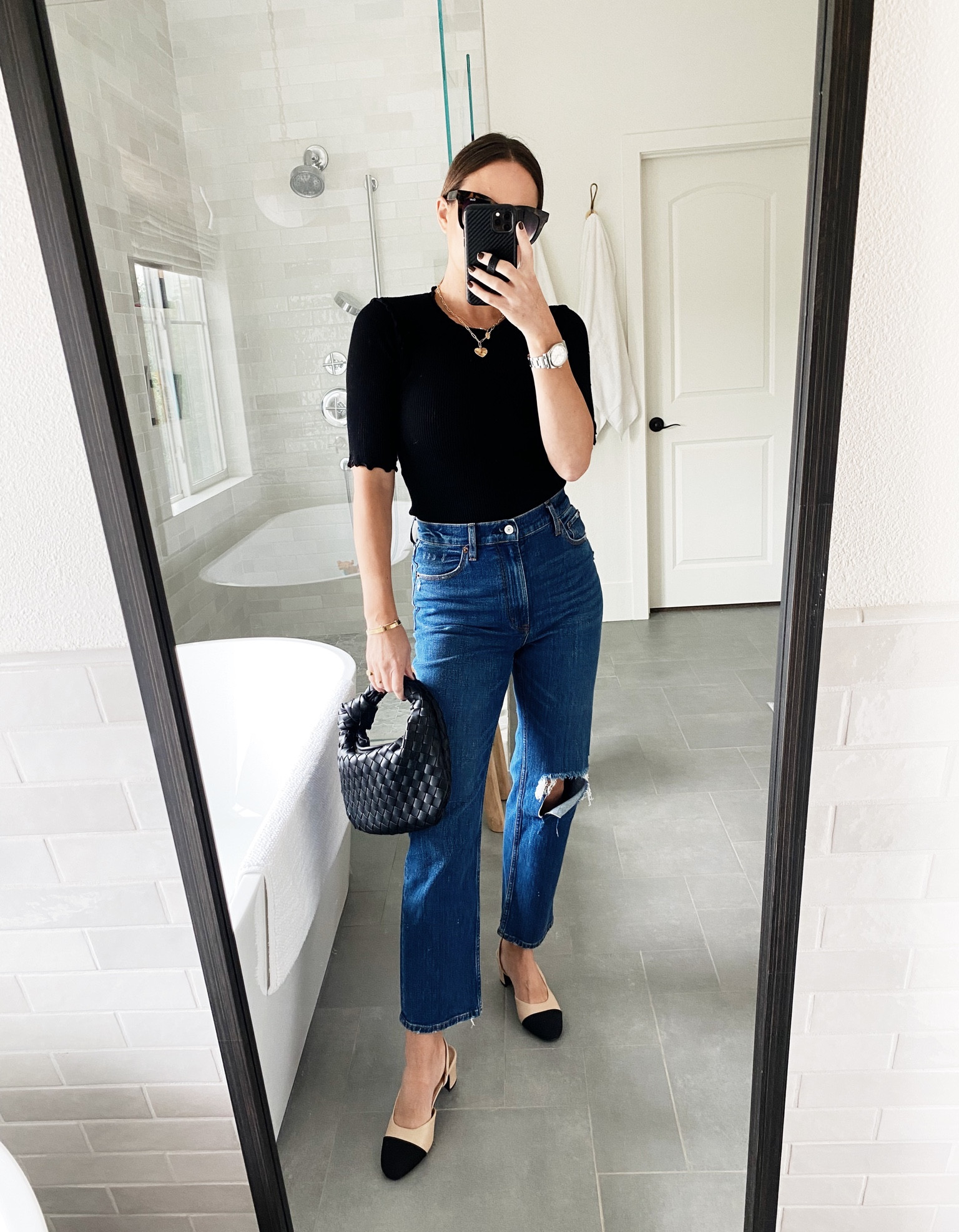 Date night outfit- jeans on sale for under $60! Top is older, bag and shoes are Amazon! 

#LTKover40 #LTKshoecrush #LTKSale