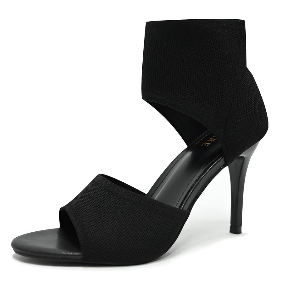 Peep Toe Heels for Women Sexy 3 Inches Stiletto Heeled Sandals for Women Open Toe Wide Stretchy K... | Amazon (US)