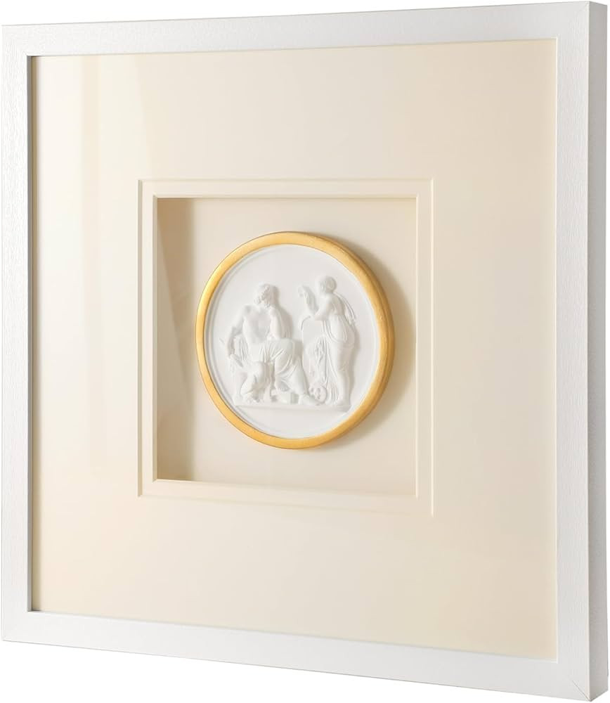 Amazon.com: Sculpture Wall Art,French Vintage Decor with Framed,Aesthetic Gold Paintings for Home... | Amazon (US)