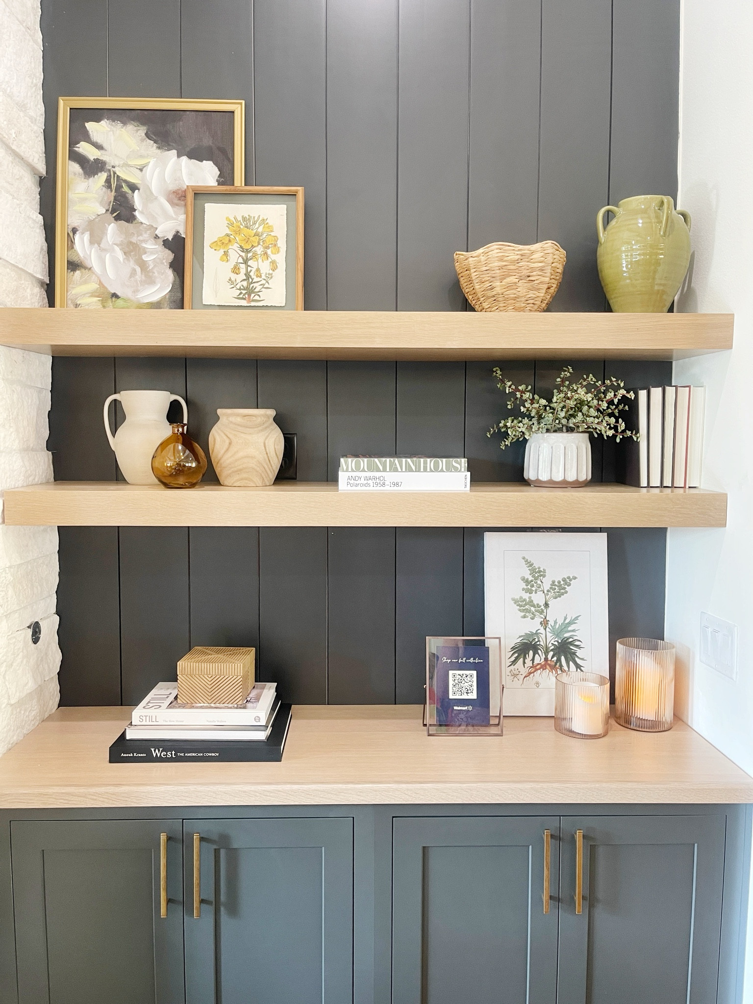 WALMART \ shelf styling with cute home decor items at affordable prices 👌🏻👌🏻

#LTKHome #LTKFindsUnder50