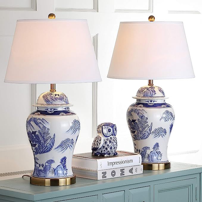 Safavieh Lighting Collection Shanghai Blue/ White Ginger Jar Chinoiserie 29-inch Bedroom Living R... | Amazon (US)