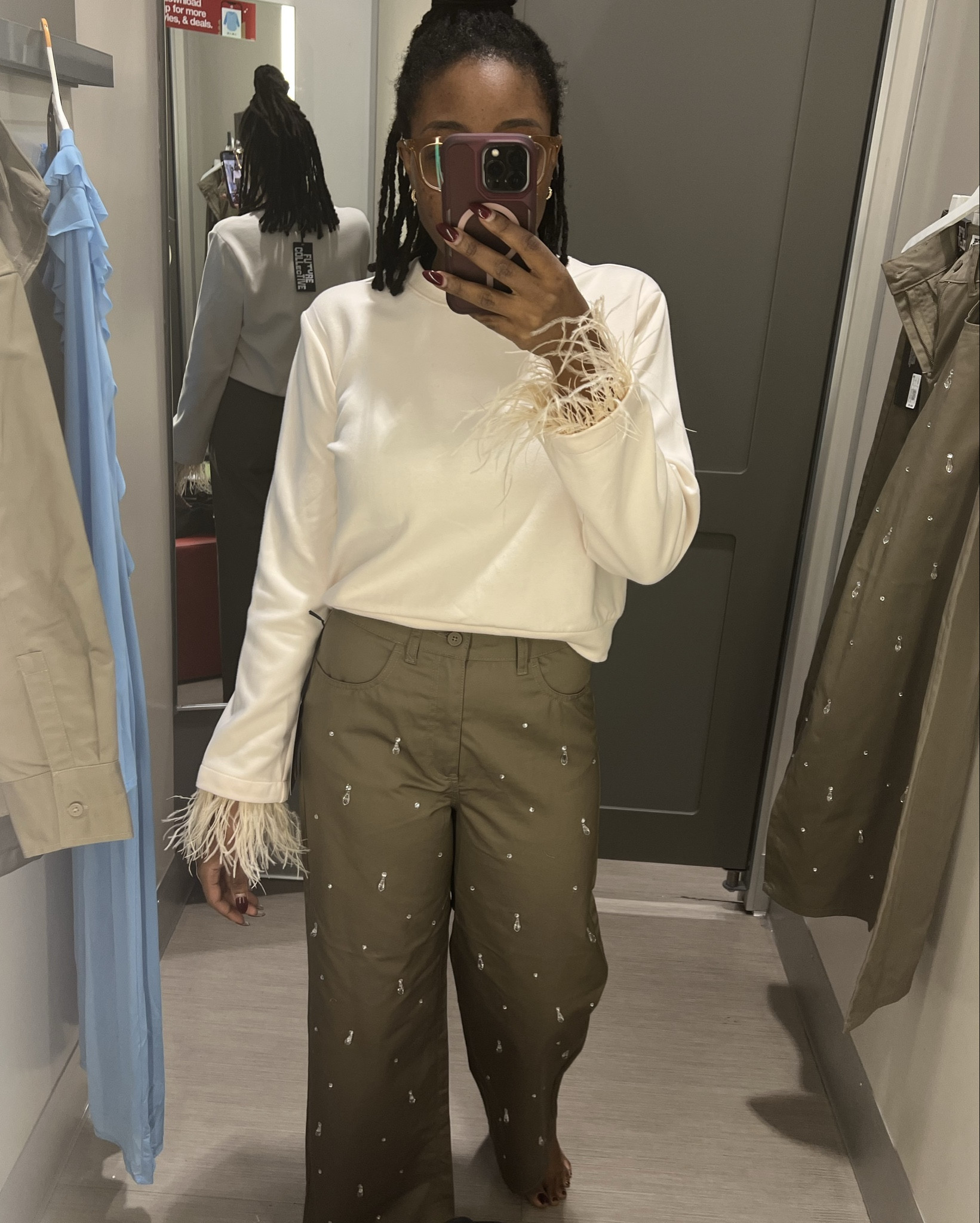 Future Collective 
Wearing a M in Feather top and a small in feather skirt
See embellished pant and top matching set link in my other post 😊


#LTKSaleAlert