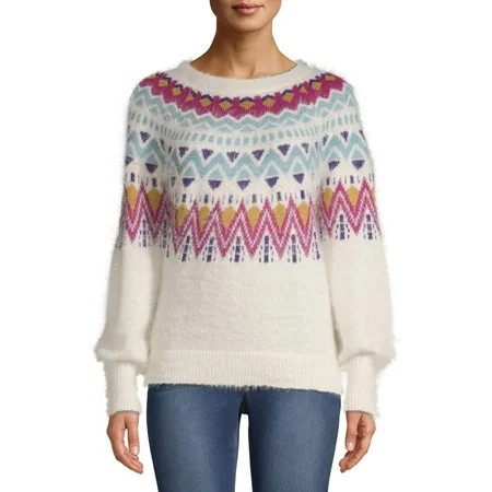 Time and Tru Fair Isle Sweater Women's | Walmart (US)