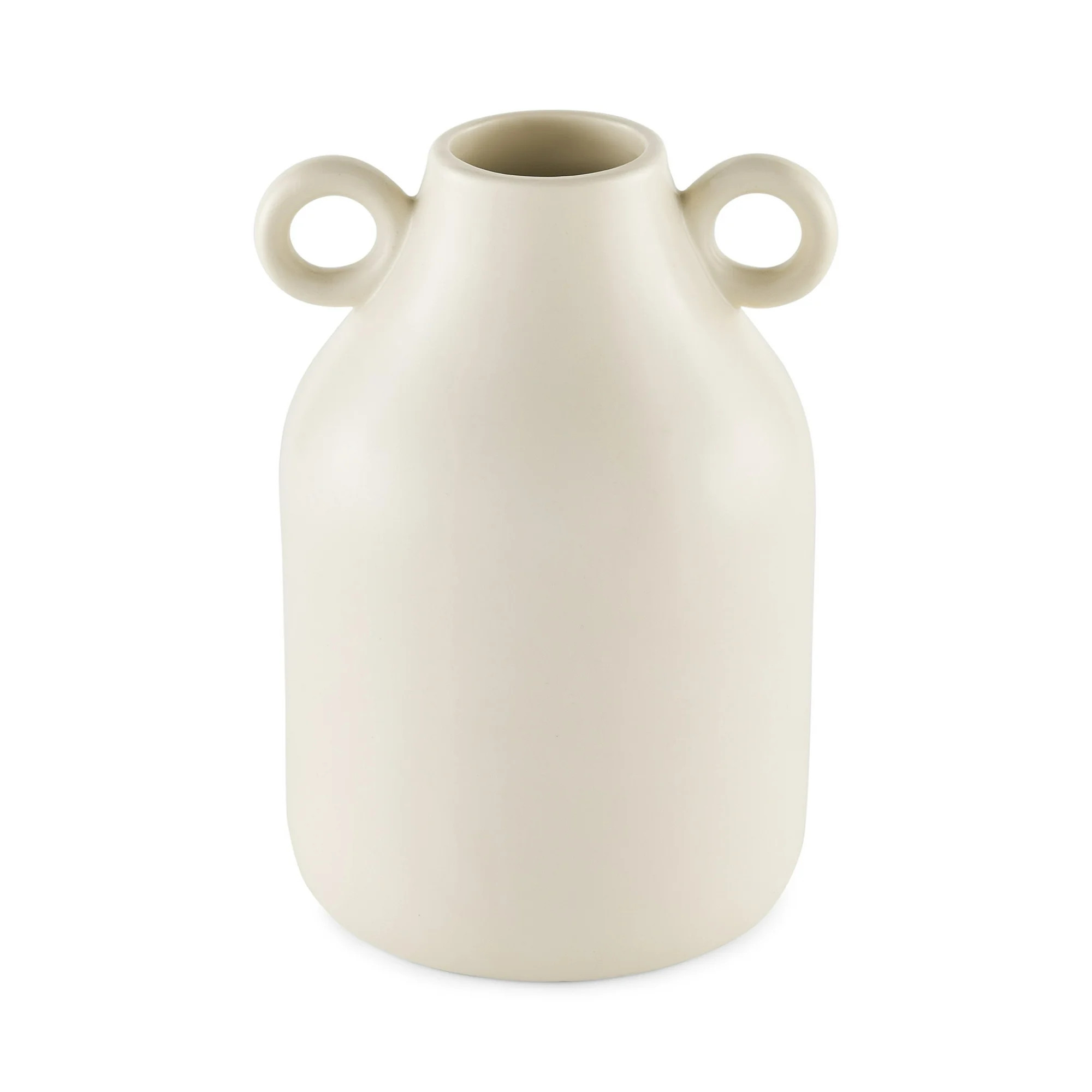 Mainstays by Becky G. & Alejandra 8" Ivory Ceramic Vase with Handles | Walmart (US)