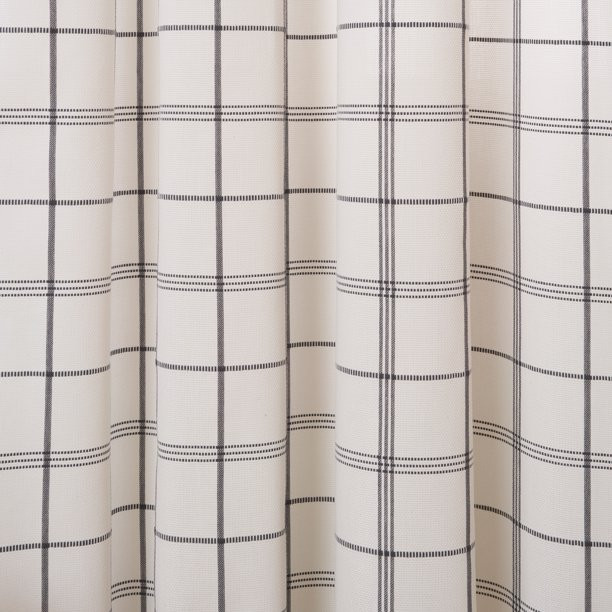 Gap Home Windowpane Light Filtering Organic Cotton Rod Pocket Window Curtain Pair White/Gray 63 -... | Walmart (US)