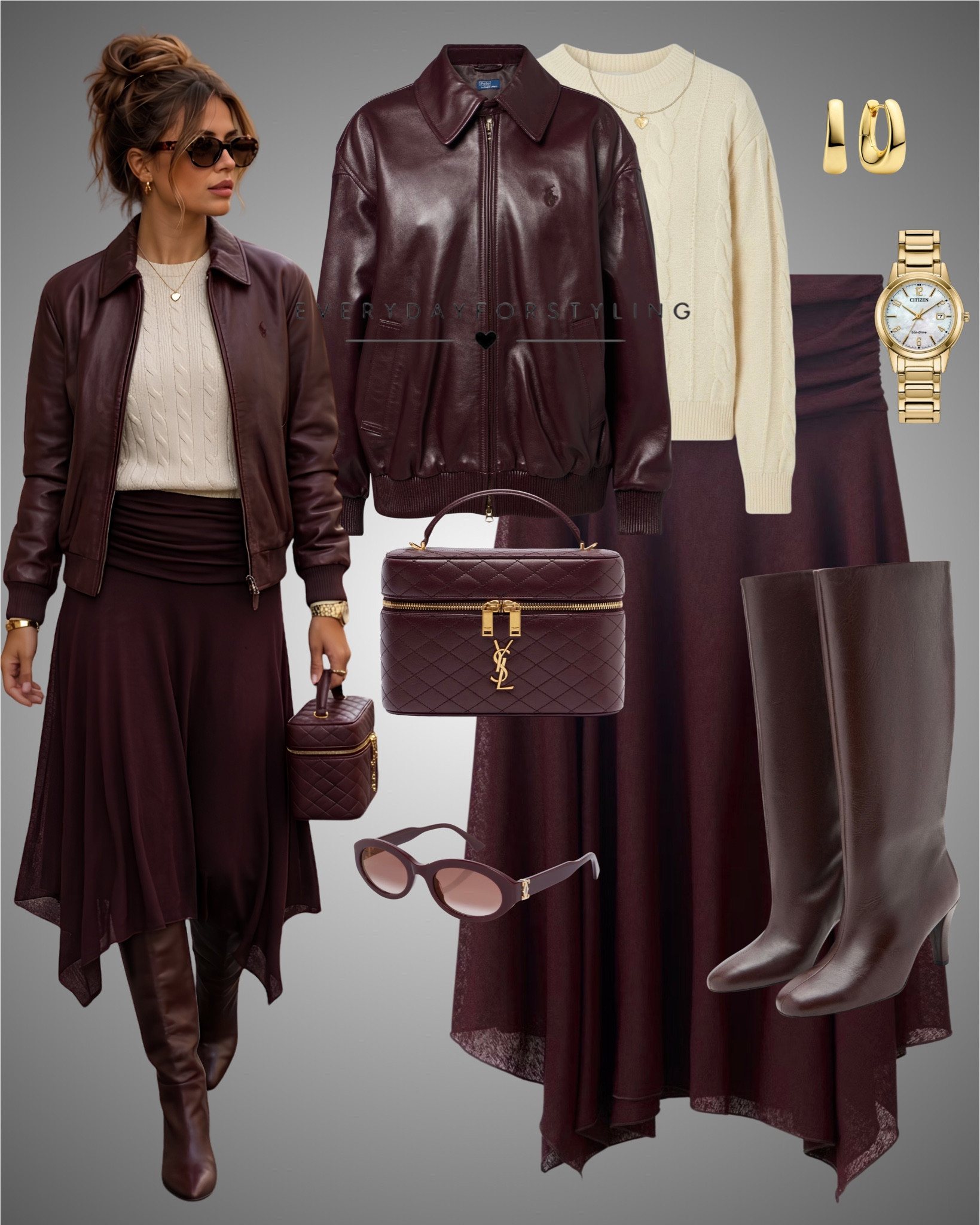 Burgundy maxi skirt + cream knit + leather jacket + knee-high boots = the perfect rich-toned fall outfit🍷

long skirt outfit, maxi skirt outfit, long skirt with boots, maxi skirt with boots, knee high boots outfit, knee high boots with skirt, fall skirt outfit, fall maxi skirt outfit, fall outfits for women, elegant fall outfits, classy fall outfits, chic fall outfits, transitional outfits for women, long skirt fall outfit, plaid maxi skirt outfit, burgundy skirt outfit, leather jacket and skirt outfit, cream sweater outfit, suede knee high boots, sophisticated fall style

#LTKSeasonal #LTKootd #LTKTravel