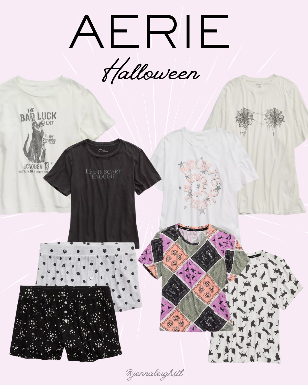 Aerie has the cutest Halloween clothing right now! You already know their graphic tees and pajamas are always some of the best, and this year's collection is no different. I know it feels early, but the best styles never stay in stock for long! 

 #LTKselfcare #LTKSeasonal #LTKMidsize