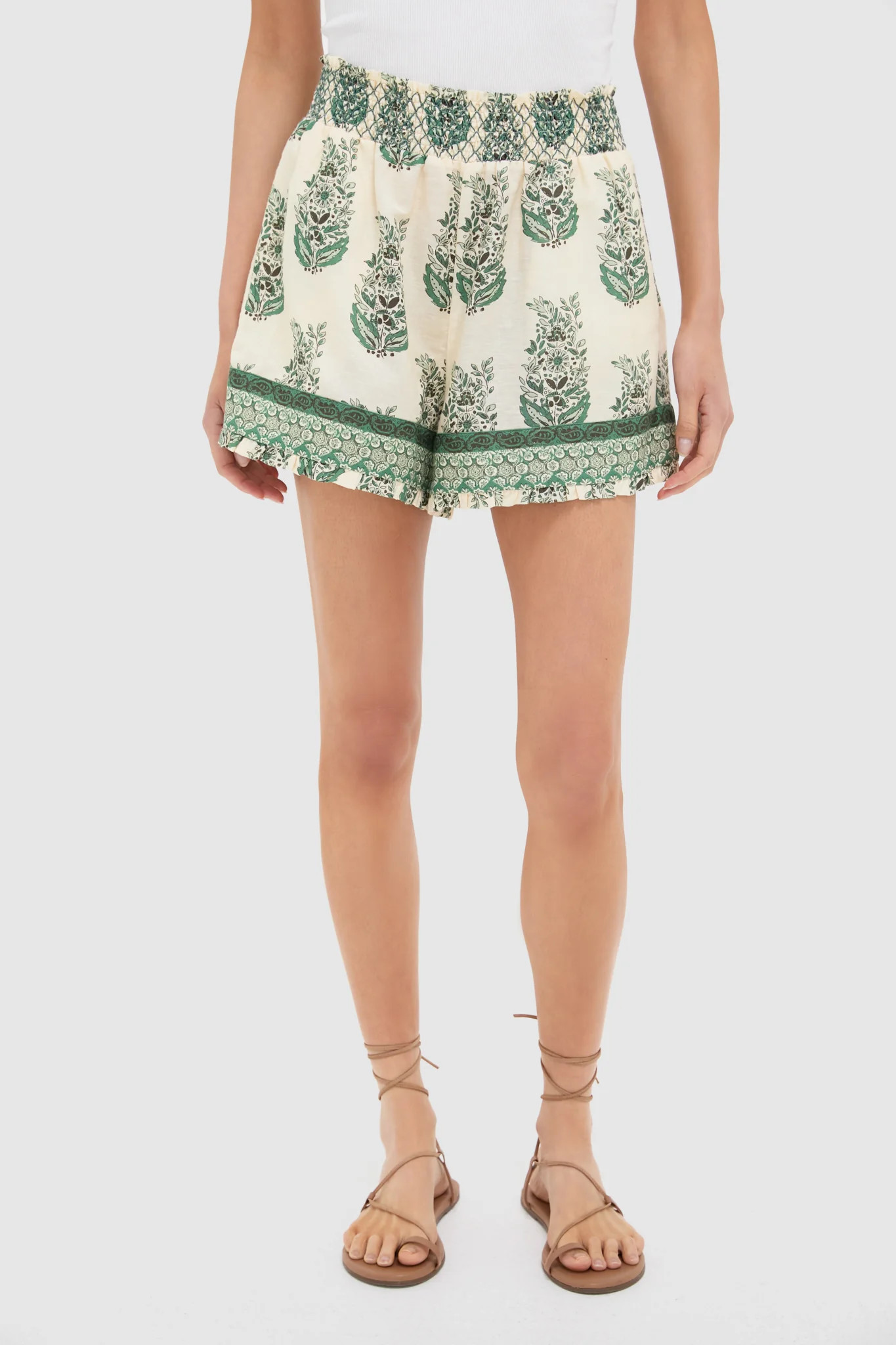 Jade Terrace Cotton Linen Clemence Shorts | Tuckernuck (US)