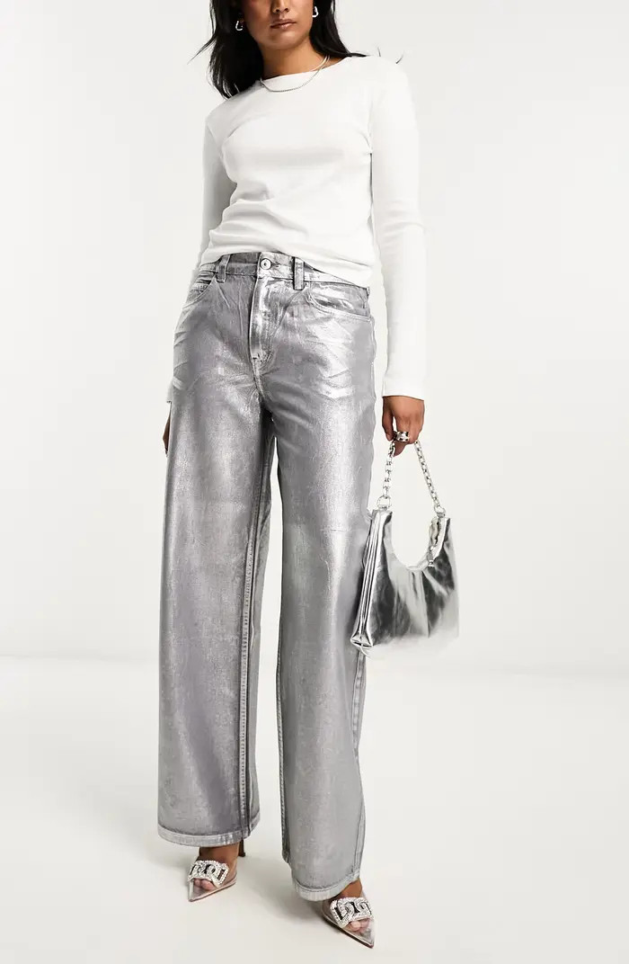 Metallic Dad Jeans | Nordstrom