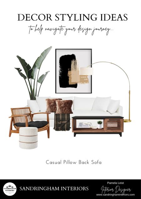 Home Decor Styling Ideas to help you navigate your design journey.  Modern Living Room in warm wood tones.

Casual pillow back sofa
Wood slat Lounge chair
Faux fur pillows
Floor lamps
Oversized abstract  art

#LTKhome #LTKstyletip #LTKFind