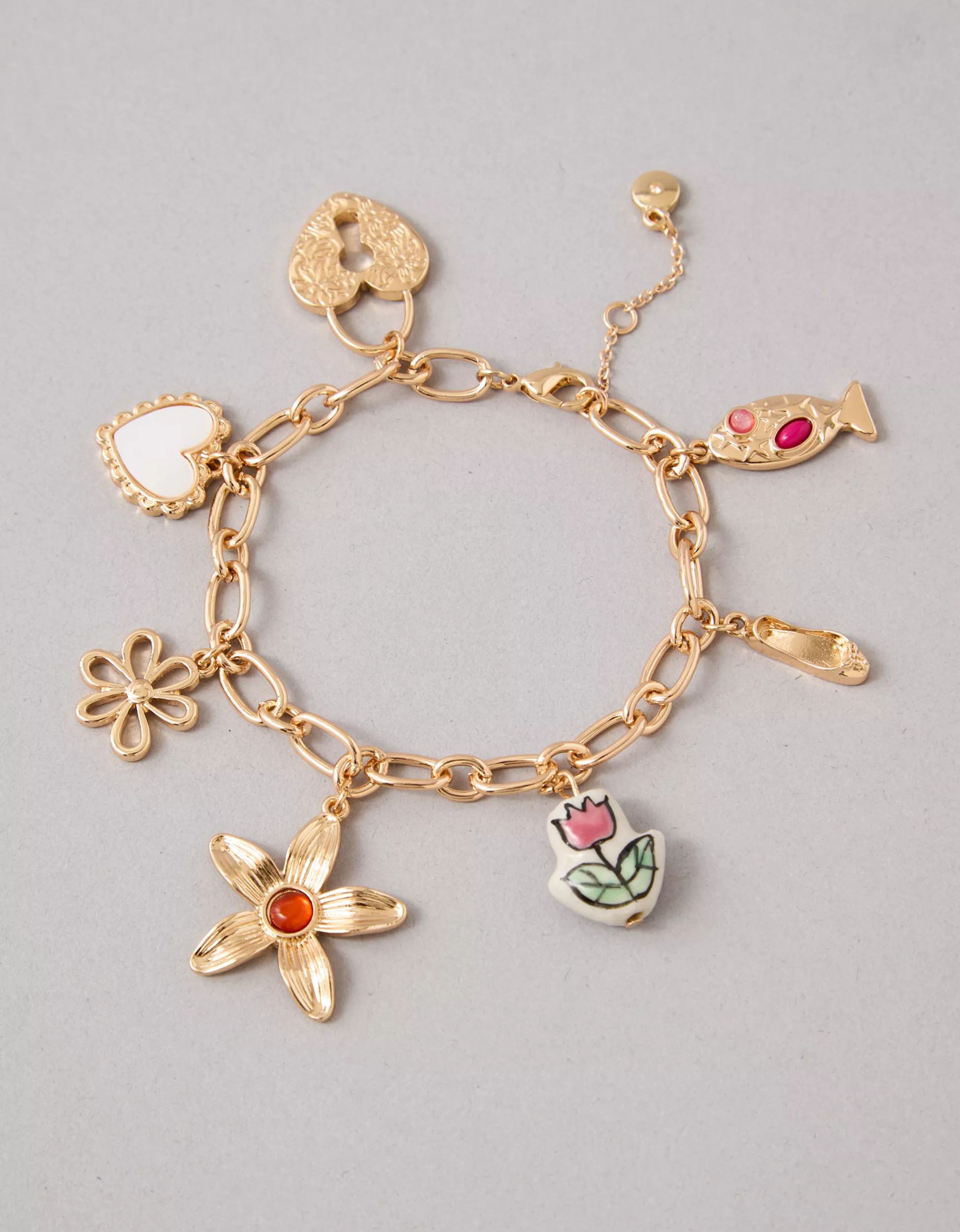 AEO Hearts & Stars Charm Bracelet | American Eagle Outfitters (US & CA)