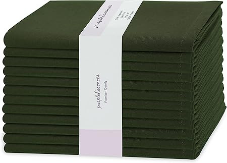 PurpleEssences Set of 12 Cloth Dinner Napkins 100% Cotton 18x18 - Soft Durable - Ideal for Farmho... | Amazon (US)