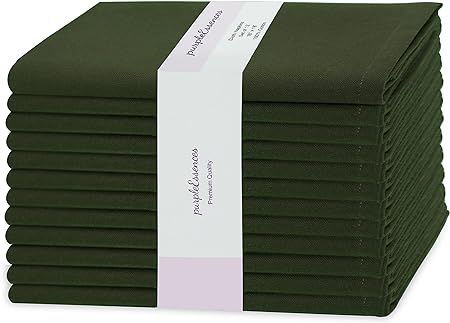 PurpleEssences Set of 12 Cloth Dinner Napkins 100% Cotton 18x18 - Soft Durable - Ideal for Farmho... | Amazon (US)