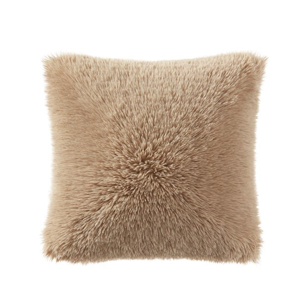 My Texas House Angel Faux Fur Decorative Pillow Cover, 18" x 18", Brown Rice - Walmart.com | Walmart (US)