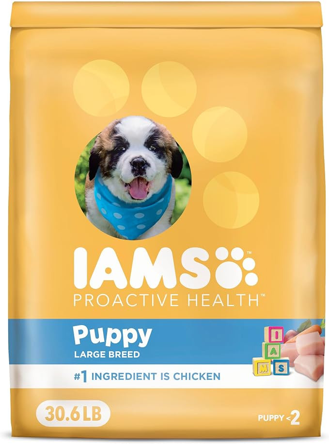 IAMS Proactive Health Large Breed Puppy Food with Real Chicken, 30.6 lb. Bag | Amazon (US)