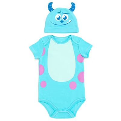 Disney Monsters Inc. Sully Newborn Baby Boys Cosplay Bodysuit and Hat Set Sulley Newborn | Target