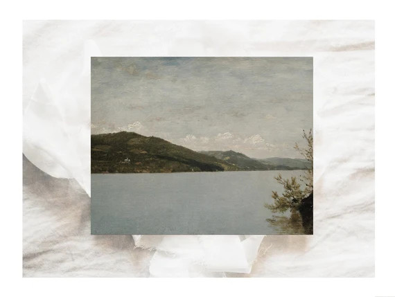 CYAN LAKE - Vintage print, landscape oil painting, vintage art prints, fine art prints, vintage o... | Etsy (US)