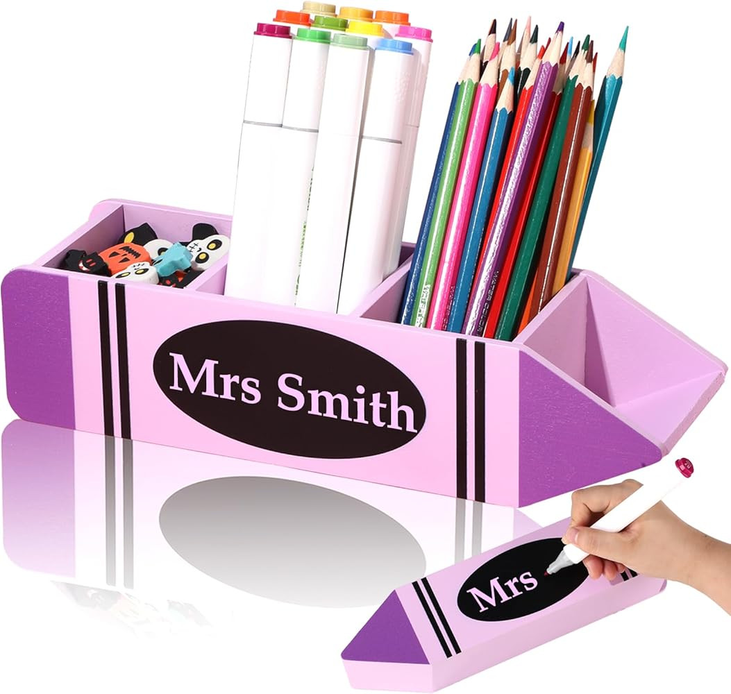 Teacher Pencil Holder Christmas Teacher Appreciation Gift Personalized Teacher Name Pen Holder Ca... | Amazon (US)
