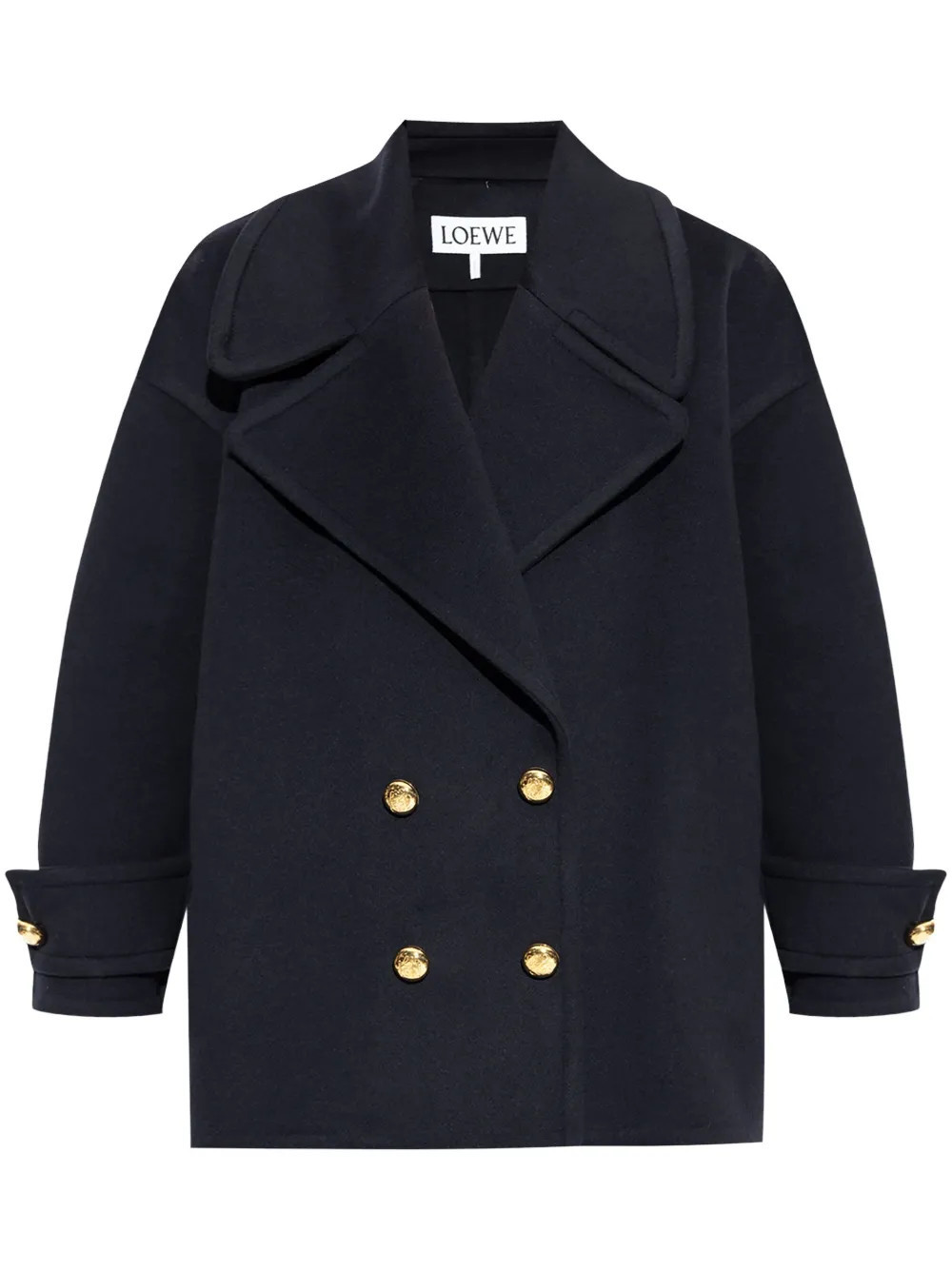 LOEWE Pebble wool peacoat - Blue | Farfetch Global
