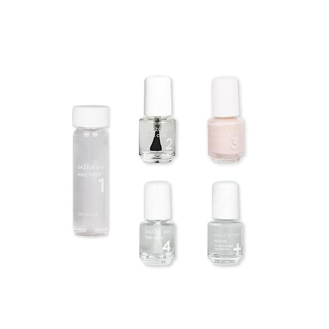 Dazzle Dry Mini Kit 4 Step System - Touch of Love, a pale chalky pink. Semisheer cream. (5 Piece ... | Amazon (US)