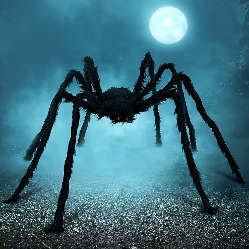 JOYIN 5 Ft. Halloween Outdoor Decorations Hairy Spider,Scary Giant Spider Fake Large Spider Hairy... | Amazon (US)