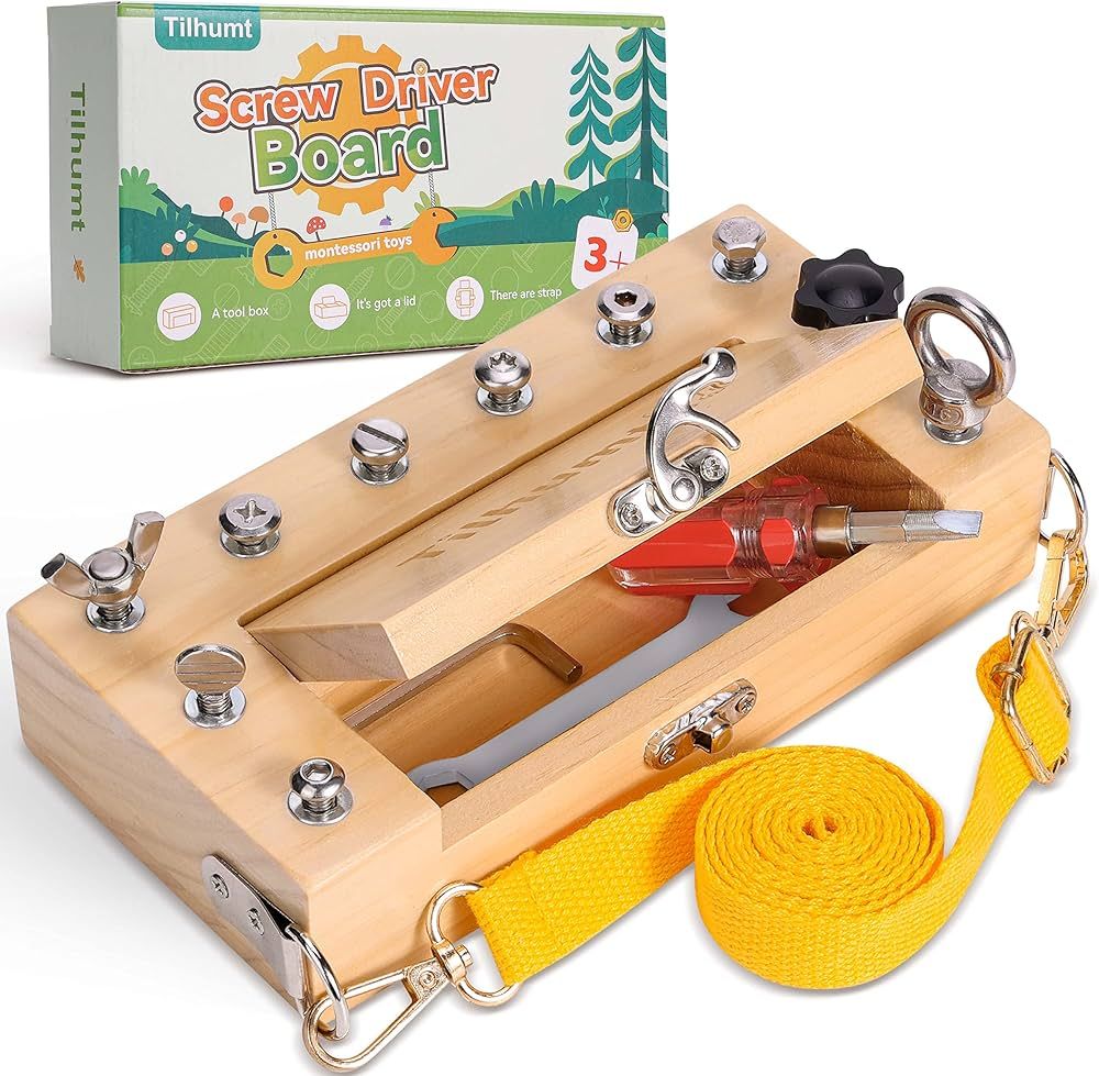 Tilhumt Montessori Screwdriver Board Set for Kids, Storage Wooden Toddler Real Tools Montessori T... | Amazon (US)