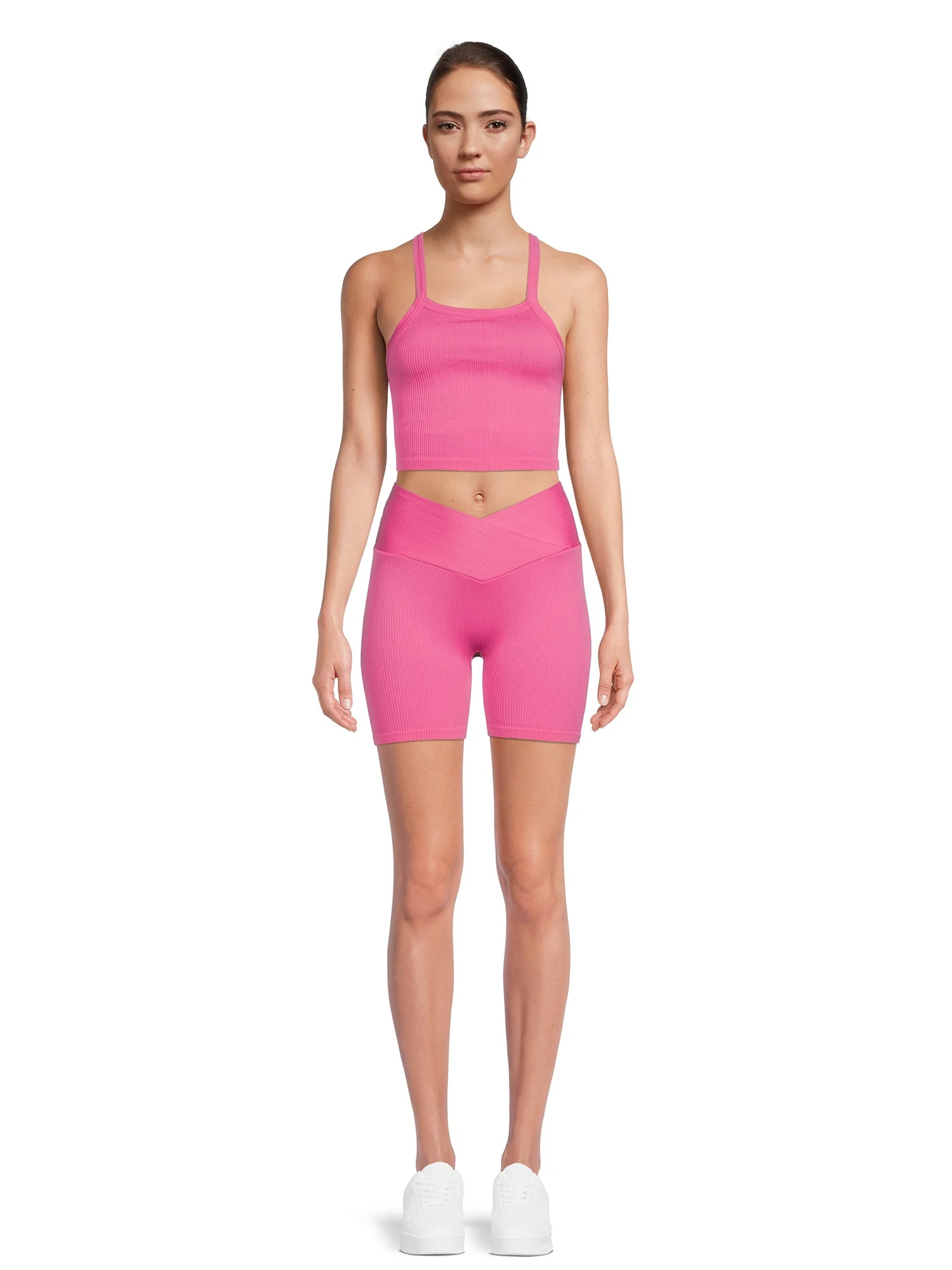 No Boundaries Juniors' Seamless Tank Top and Shorts Set, 2-Piece | Walmart (US)