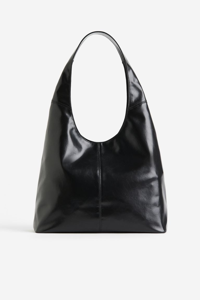 Coated shoulder bag - Black - Ladies | H&M GB | H&M (UK, MY, IN, SG, PH, TW, HK)
