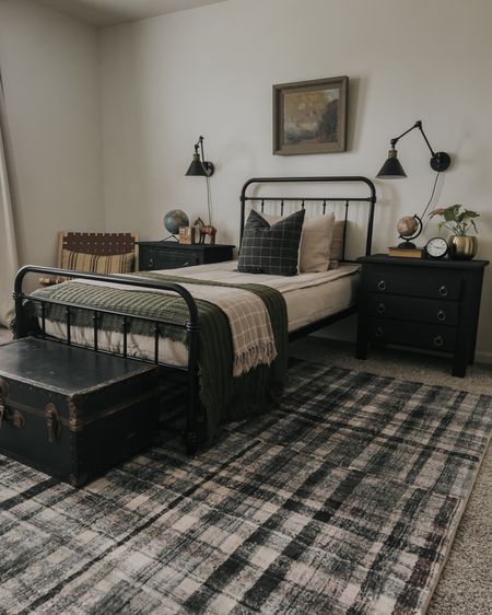 Boys bedroom, loloi rug, metal bed, plaid rug

#LTKFind #LTKhome