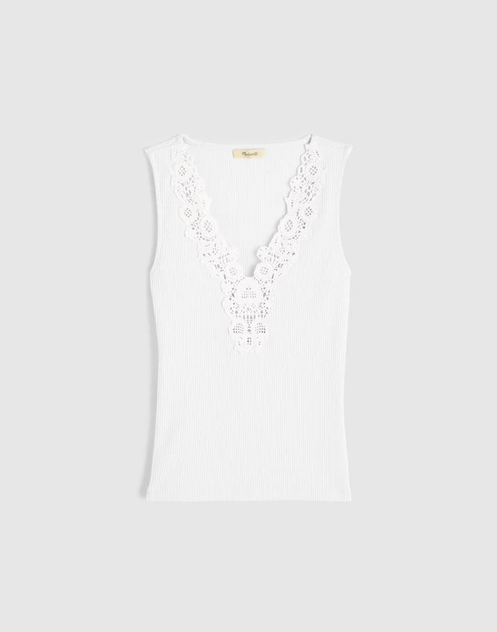 Lace-Trim V-Neck Tank | Madewell