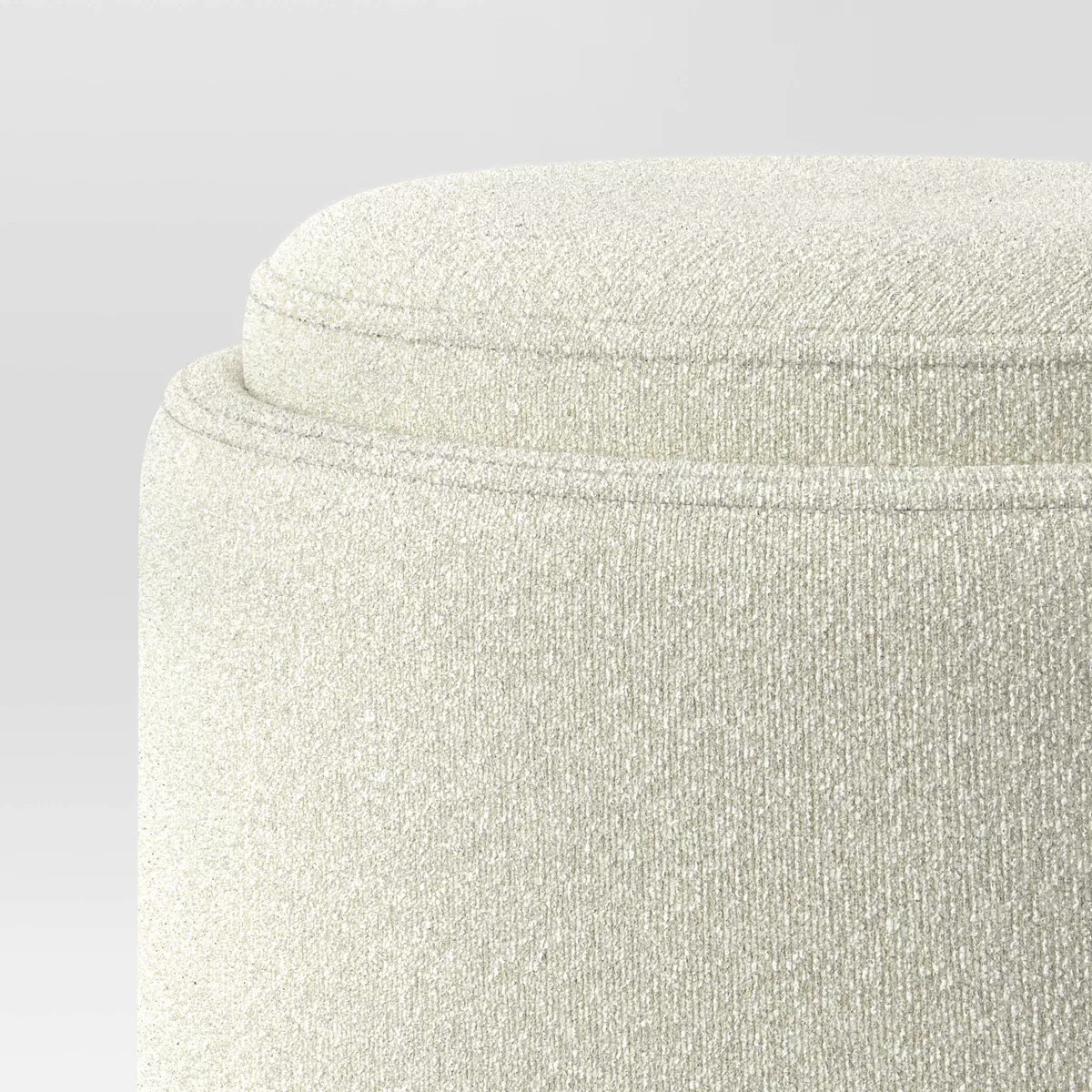 Dorm Round Upholstered Storage Ottoman Cream Boucle - Room Essentials™ | Target