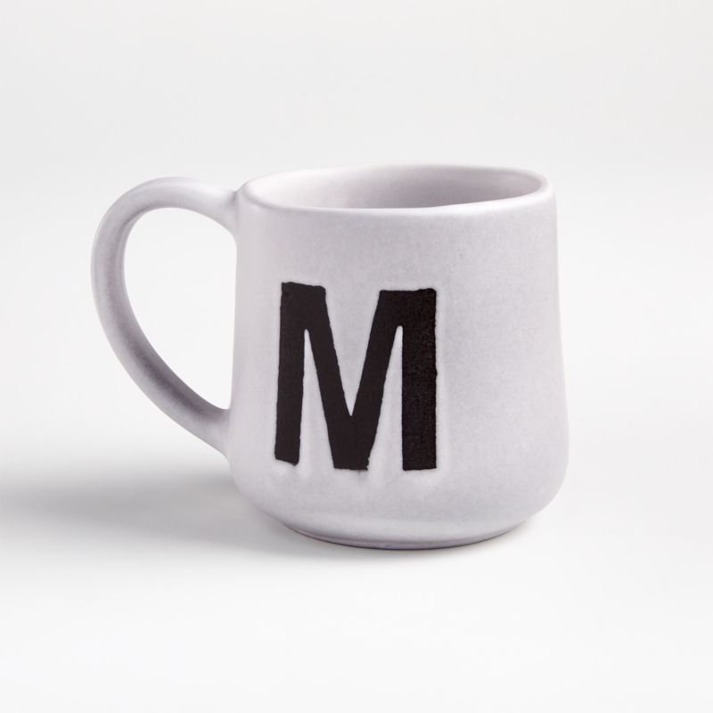 "M" Monogrammed Mug | Crate and Barrel | Crate & Barrel