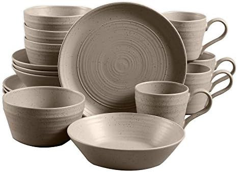 Bee & Willow Home Milbrook 16-Piece Dinnerware Set in Mocha | Amazon (US)